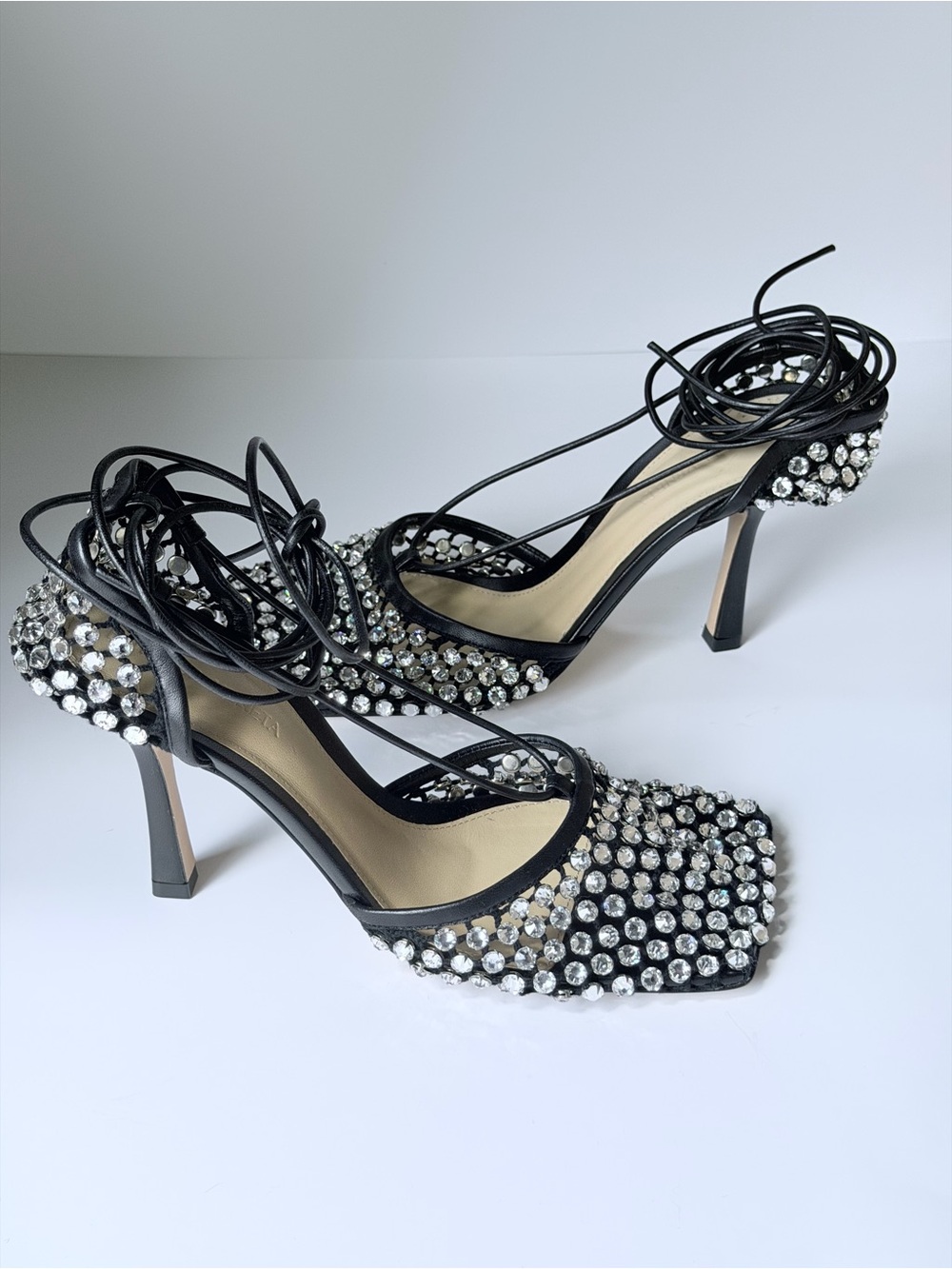 Bottega Veneta Sparkle Stretch Heels - Picture 5 of 9